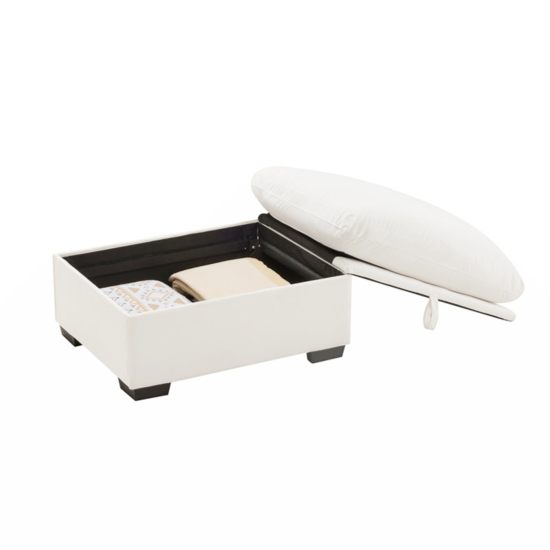 White velvet storage ottoman discount